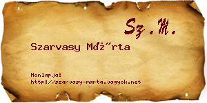 Szarvasy Márta névjegykártya