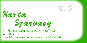 marta szarvasy business card